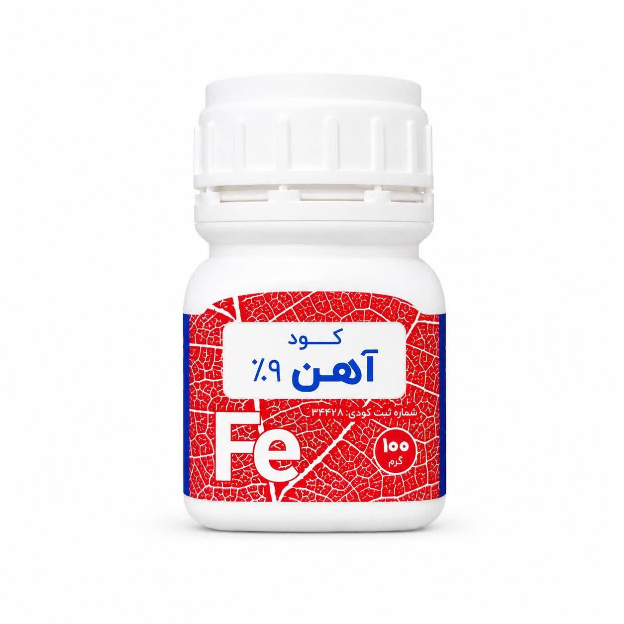 کود پودری آهن خضرا مدل آهن نانو کلات 9% Chelated Iron وزن 100 گرم
